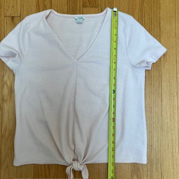 J. Crew Factory Light Pink textured v neck tie front top size M - Picture 6 of 6
